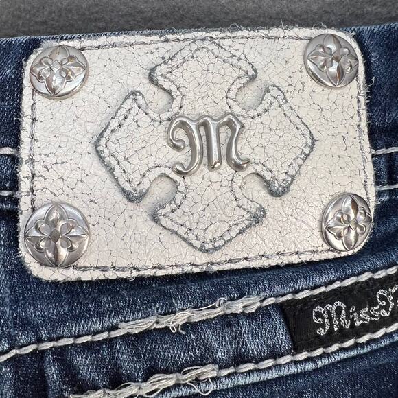 Miss Me Women's Skinny Jeans Size 26 (2) Angel Wings Biker Moto Bling School - Picture 7 of 15